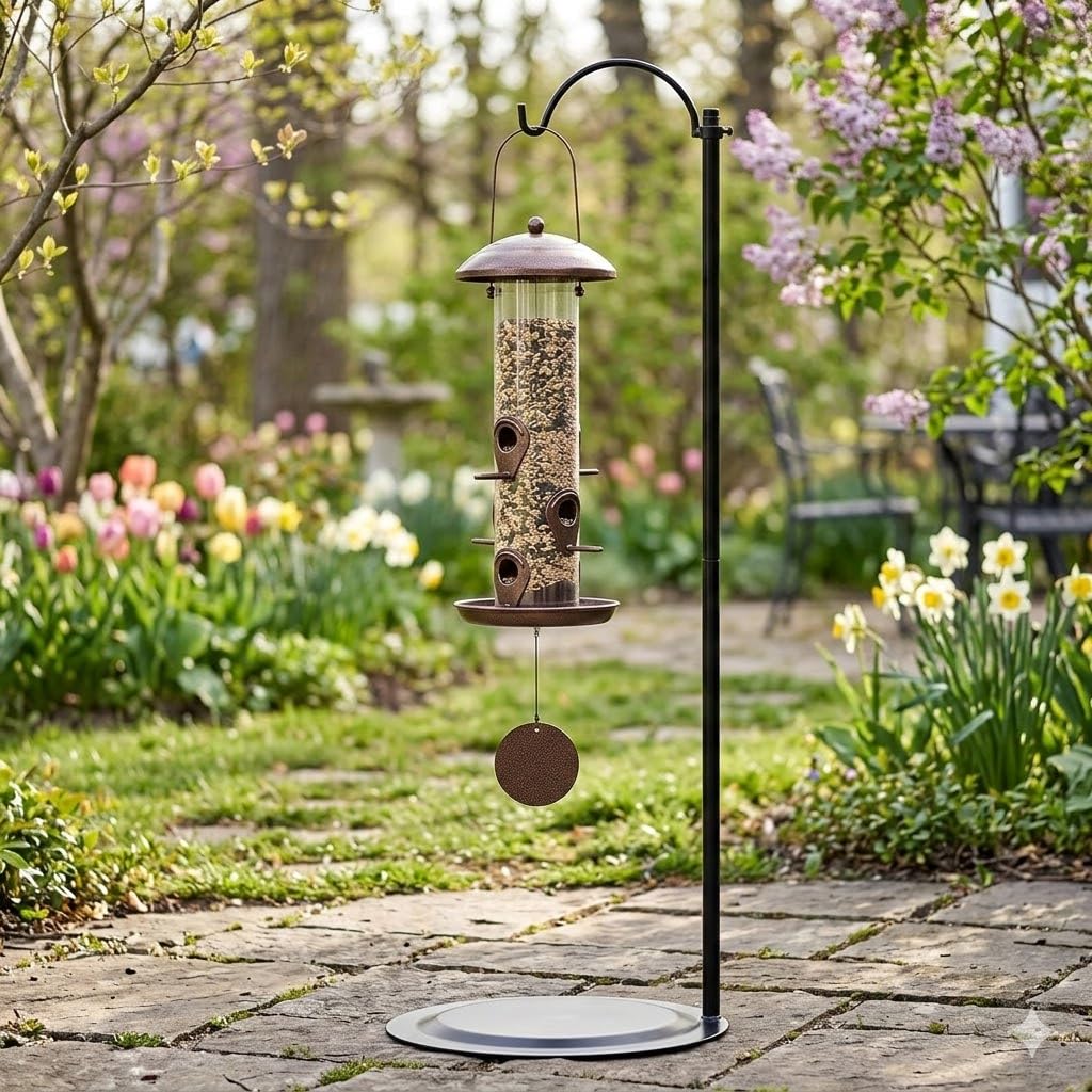 HOHIYA HOHIYA 36 Inch Adjustable Wind Chime Stand for Lantern Hummingbird Feeder Solar Light Indoor Black Max Load 4.4lbs Pole Diameter 0.5 inch Taiwan Made - View 3 of 7