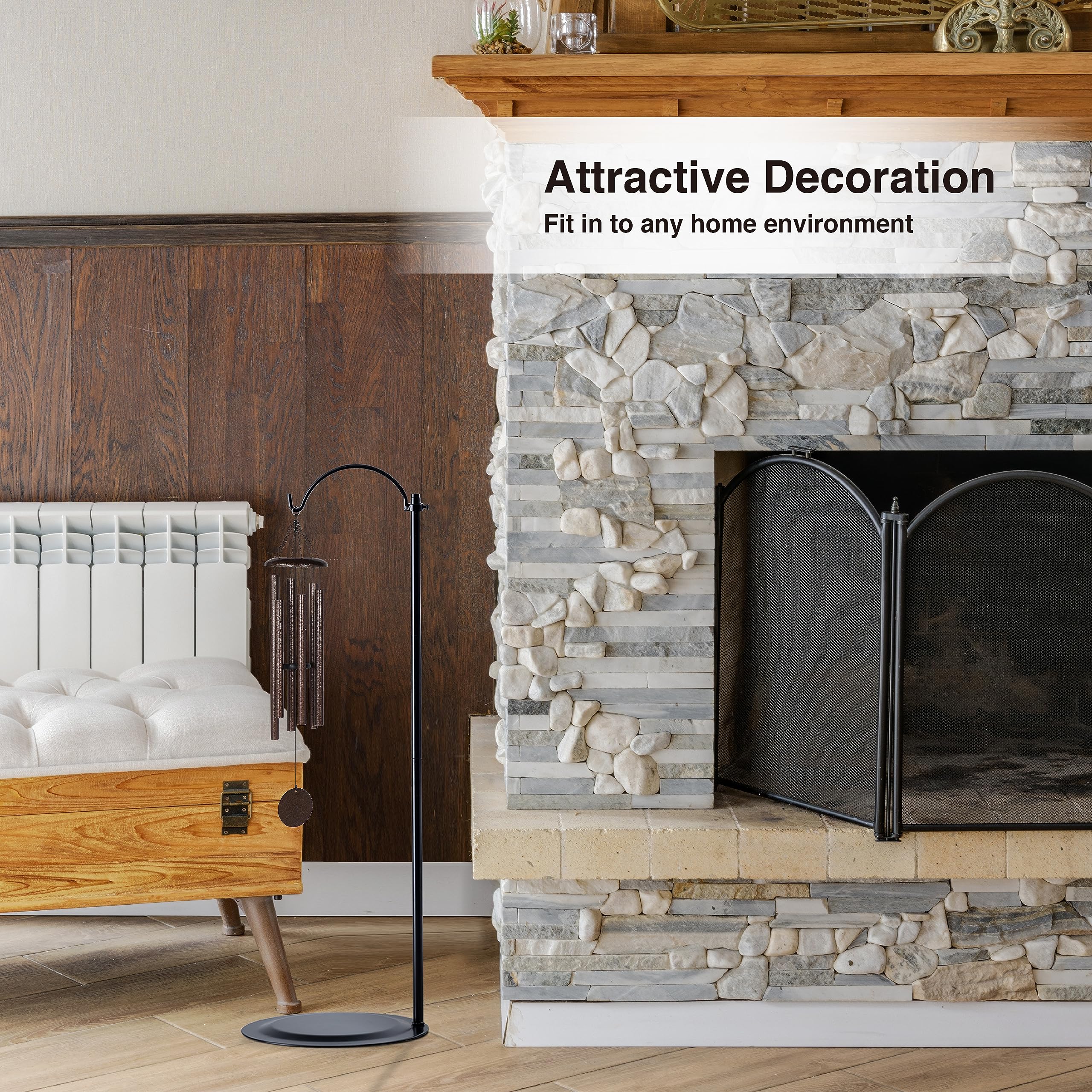 HOHIYA HOHIYA 36 Inch Adjustable Wind Chime Stand for Lantern Hummingbird Feeder Solar Light Indoor Black Max Load 4.4lbs Pole Diameter 0.5 inch Taiwan Made - View 5 of 7