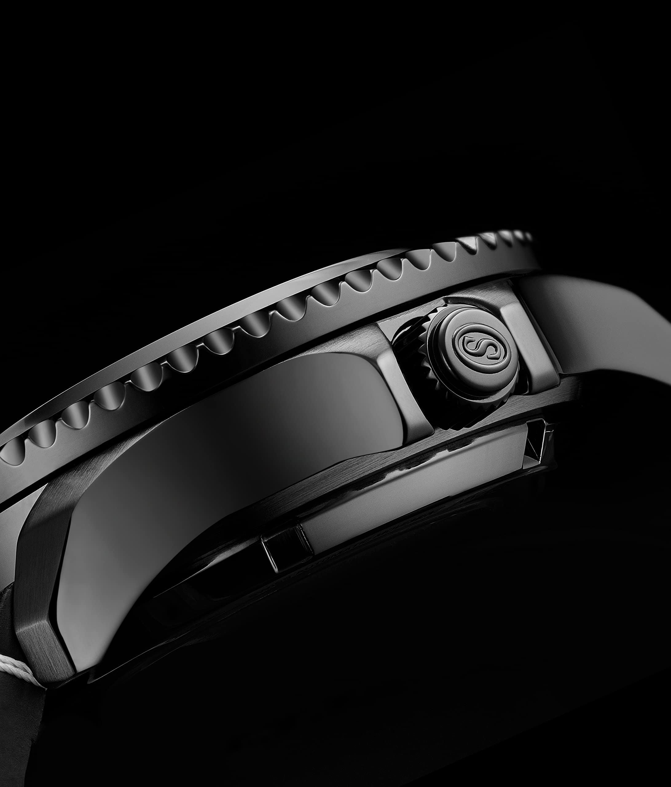 Stuhrling Original Stuhrling Original Mens Swiss Automatic Dive Watch 200 Meters Water Resistant 42mm Stainless Steel Professional with Leather Strap Black - View 5 of 5