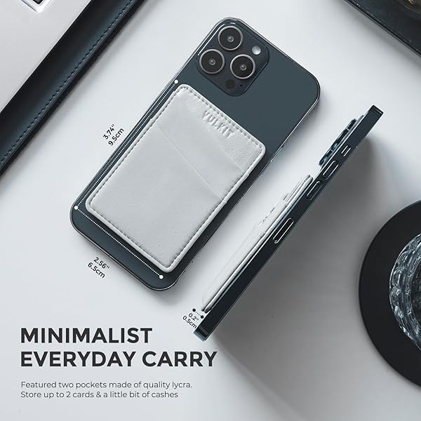 VULKIT VULKIT Magnetic Phone Wallet for MagSafe RFID Blocking Card Holder for iPhone 16 15 14 13 12 Series and Phone Case Silver - View 6 of 9