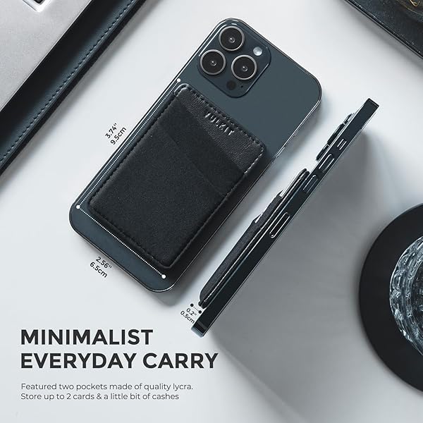 VULKIT VULKIT Magnetic Phone Wallet for MagSafe RFID Blocking Card Holder for iPhone 16 15 14 13 12 Series and Phone Case Black - View 6 of 9