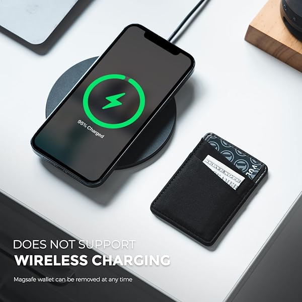 VULKIT VULKIT Magnetic Phone Wallet for MagSafe RFID Blocking Card Holder for iPhone 16 15 14 13 12 Series and Phone Case Black - View 8 of 9