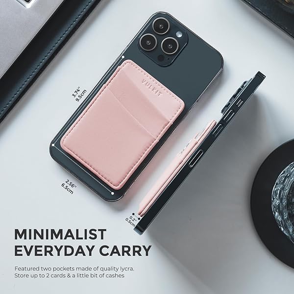 VULKIT VULKIT Magnetic Phone Wallet for MagSafe RFID Blocking Card Holder for iPhone 16 15 14 13 12 Series and Phone Case with MagSafe Rose - View 6 of 9