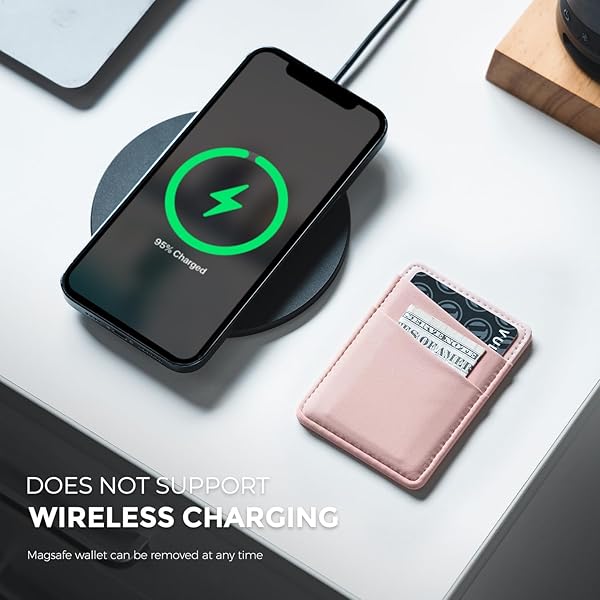 VULKIT VULKIT Magnetic Phone Wallet for MagSafe RFID Blocking Card Holder for iPhone 16 15 14 13 12 Series and Phone Case with MagSafe Rose - View 8 of 9