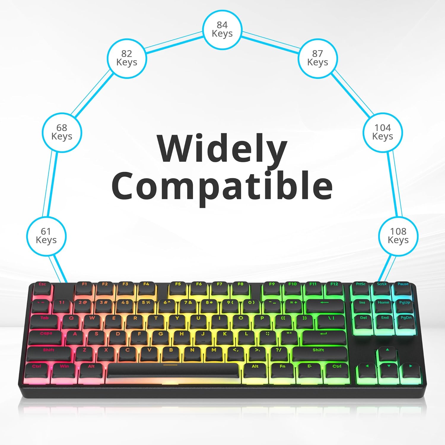 Ussixchare Ussixchare PBT Black Pudding Keycaps Set 117 Keys Double Shot Translucent XDA Profile for Mechanical Keyboards ISO ANSI Layout - View 3 of 9