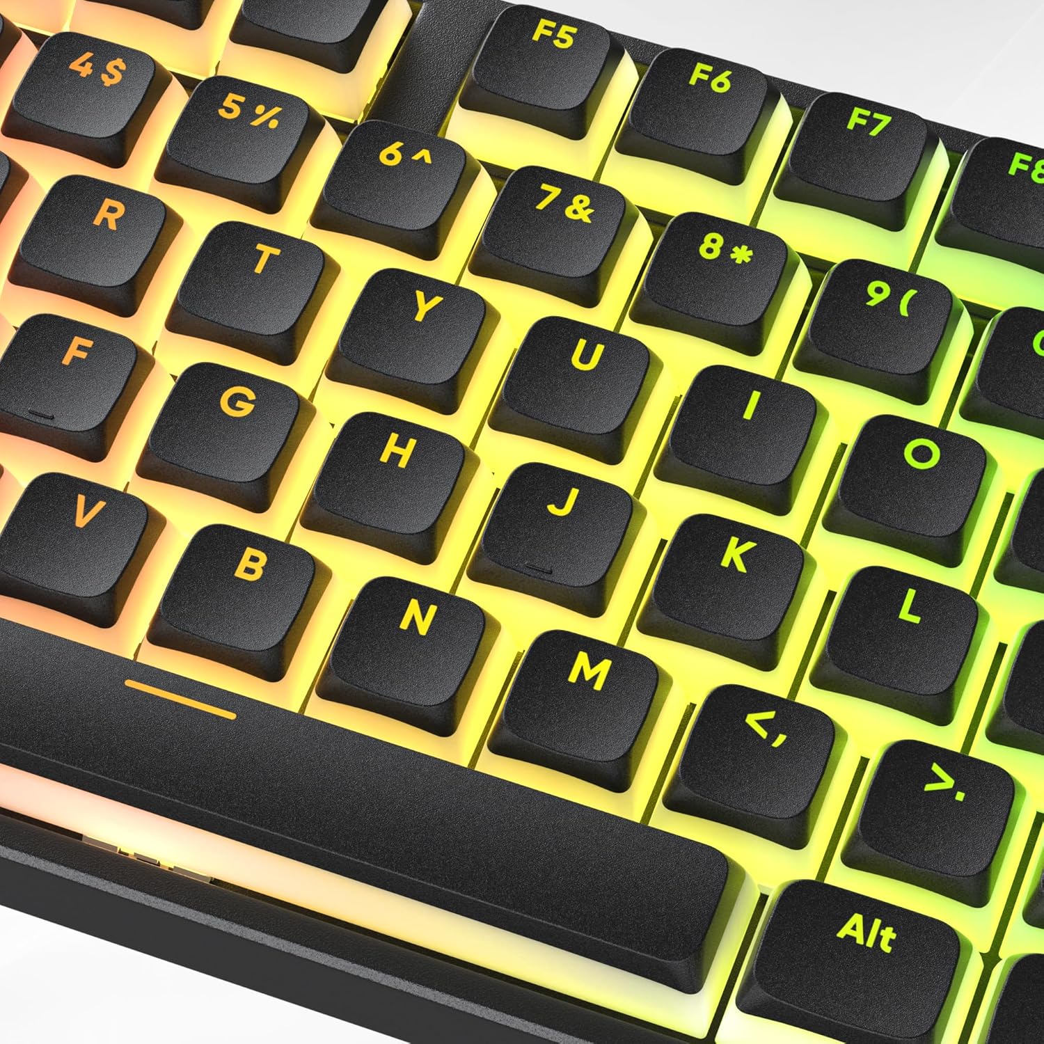 Ussixchare Ussixchare PBT Black Pudding Keycaps Set 117 Keys Double Shot Translucent XDA Profile for Mechanical Keyboards ISO ANSI Layout - View 5 of 9