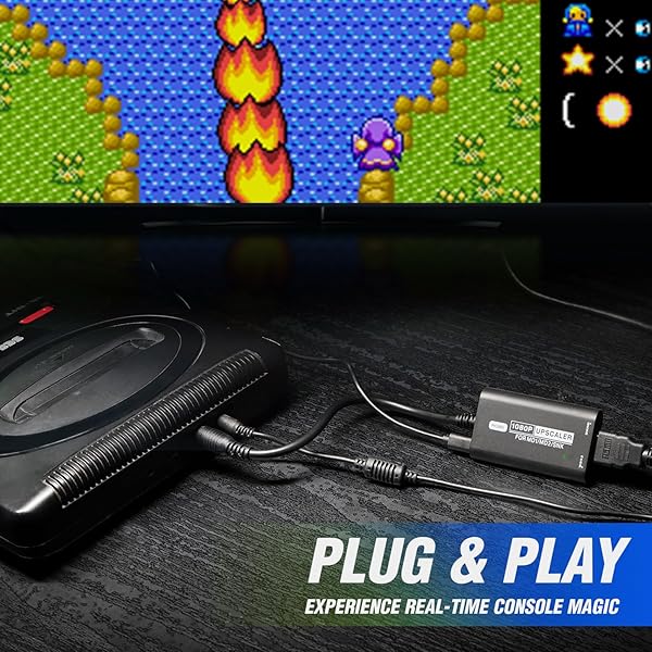 BITFUNX BITFUNX HDMI Adapter for Sega Genesis Megadrive SNK 1080P Upscaler with 16:9 4:3 Switch Plug and Play No Lag Video Game Adapter - View 8 of 11