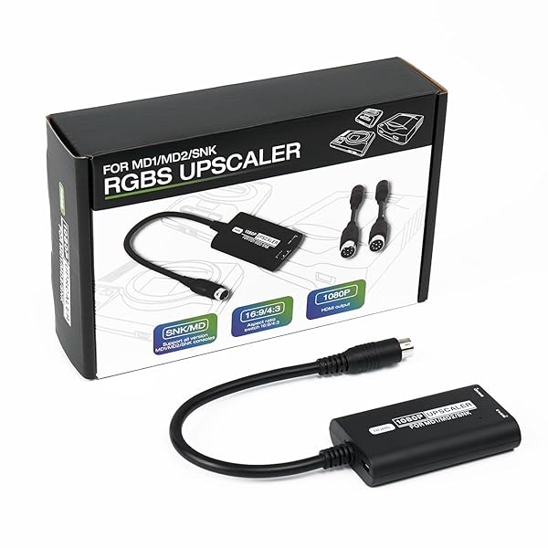 BITFUNX BITFUNX HDMI Adapter for Sega Genesis Megadrive SNK 1080P Upscaler with 16:9 4:3 Switch Plug and Play No Lag Video Game Adapter - View 2 of 11