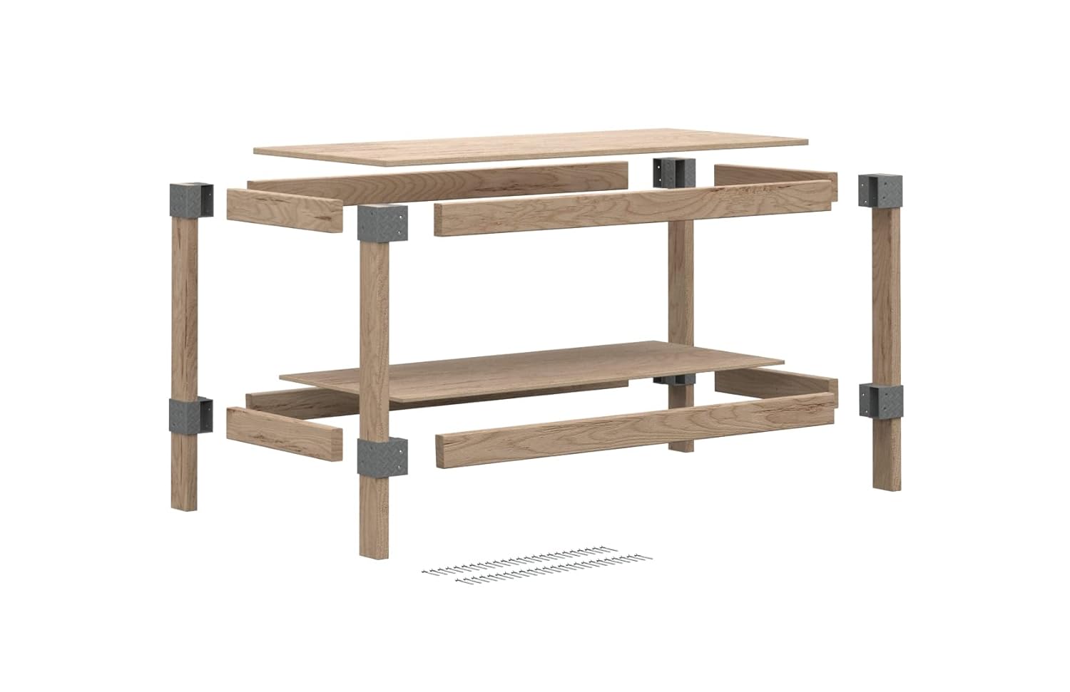 Knape & Vogt Heavyweight 2x4 Do It Yourself Workbench Kit in Gray for Durable Home Projects - View 2 of 6
