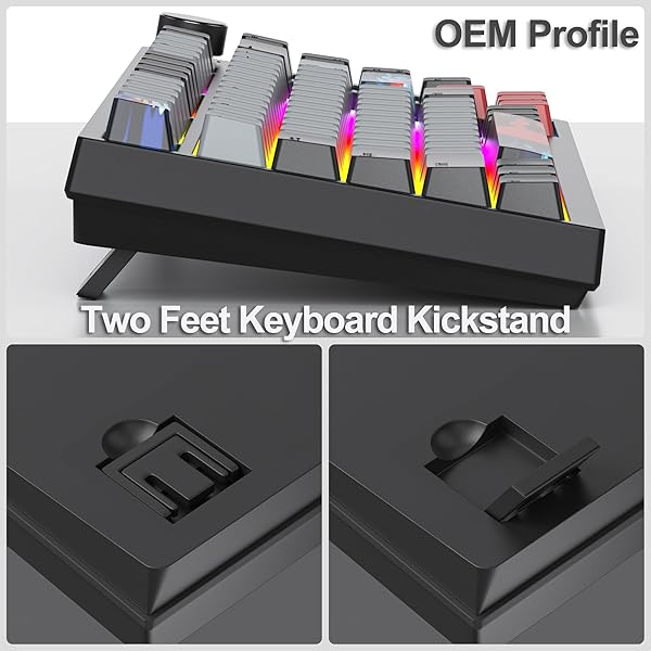 Fogruaden Fogruaden Wired 75 Percent Mechanical Keyboard Hot Swappable Gasket Mount RGB Backlit 82 Keys TKL Compact Gaming Keyboard with Knob - View 8 of 9
