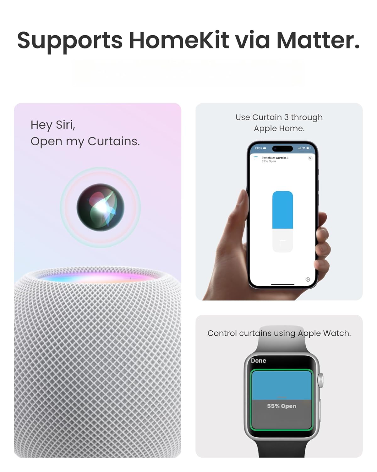 SwitchBot SwitchBot Curtain 3 Automatic Curtain Opener (Bluetooth Remote Control Smart Curtain With Mobile Application/Timer, Upgraded High-Performance Motor, Compatible With Alexa & Google Home) - View 8 of 9