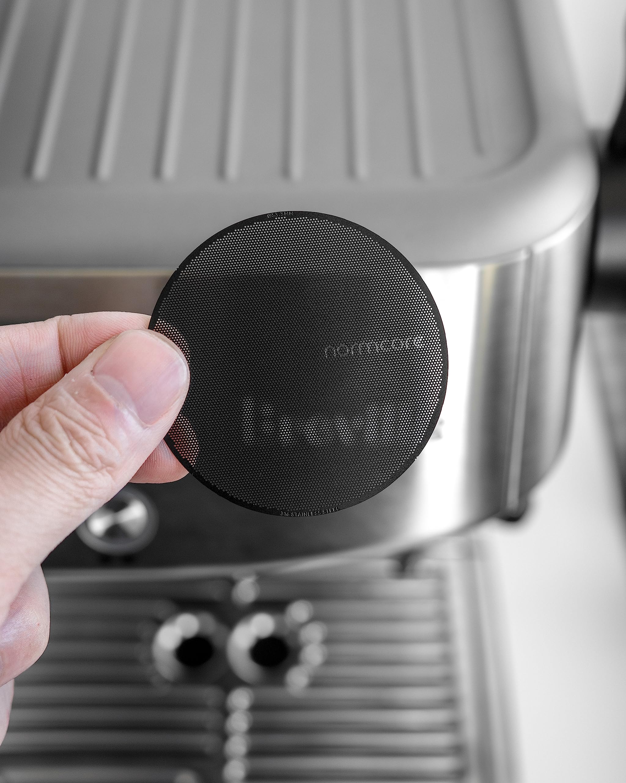 Normcore Normcore 53.3mm Ultra Slim Puck Screen and Metal Coffee Filter for 54mm Portafilter 200 Micron Laser Etched Stainless Steel - View 3 of 5