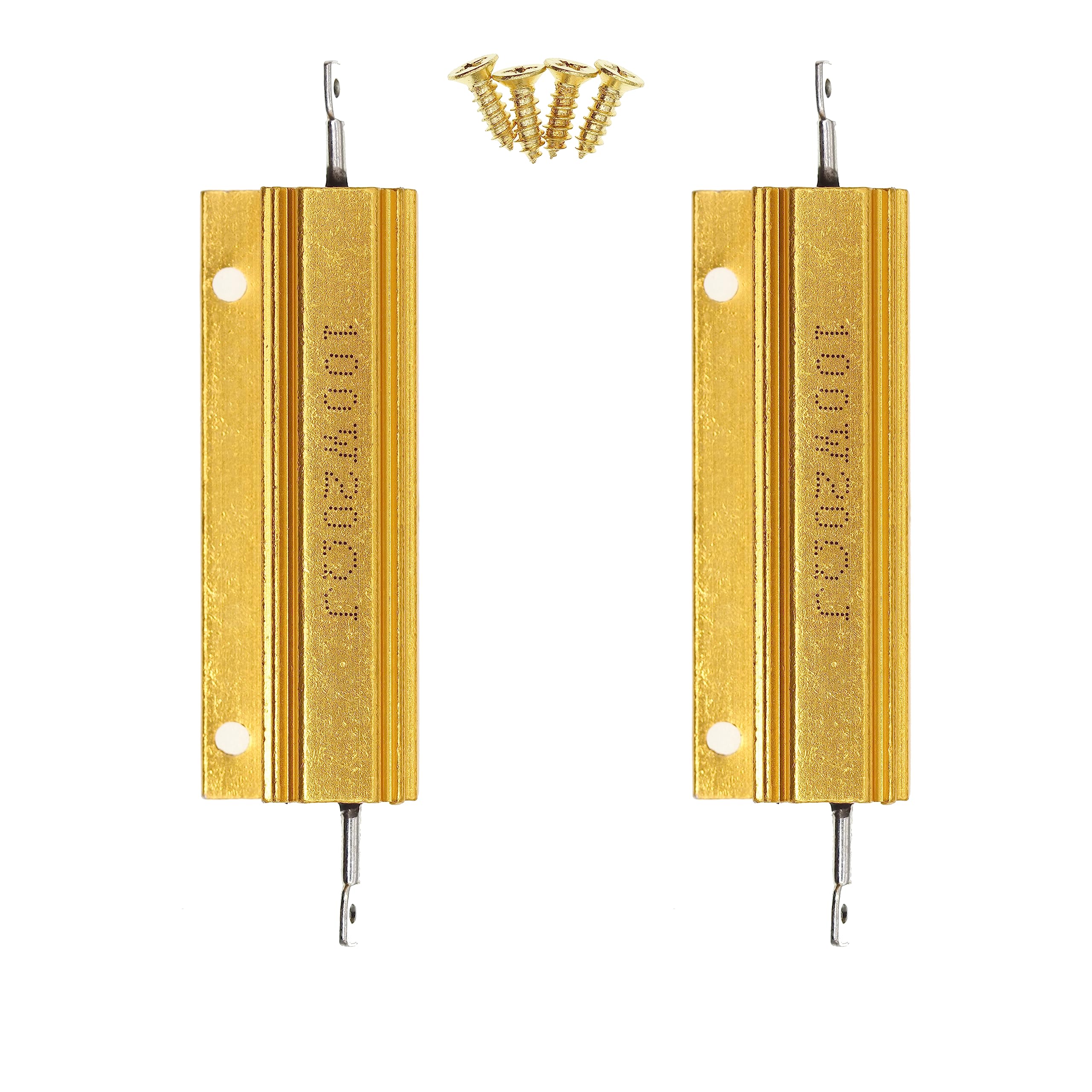 100W 20 Ohm High Power Aluminum Housed WireWound Resistor 2 Pieces with Screws