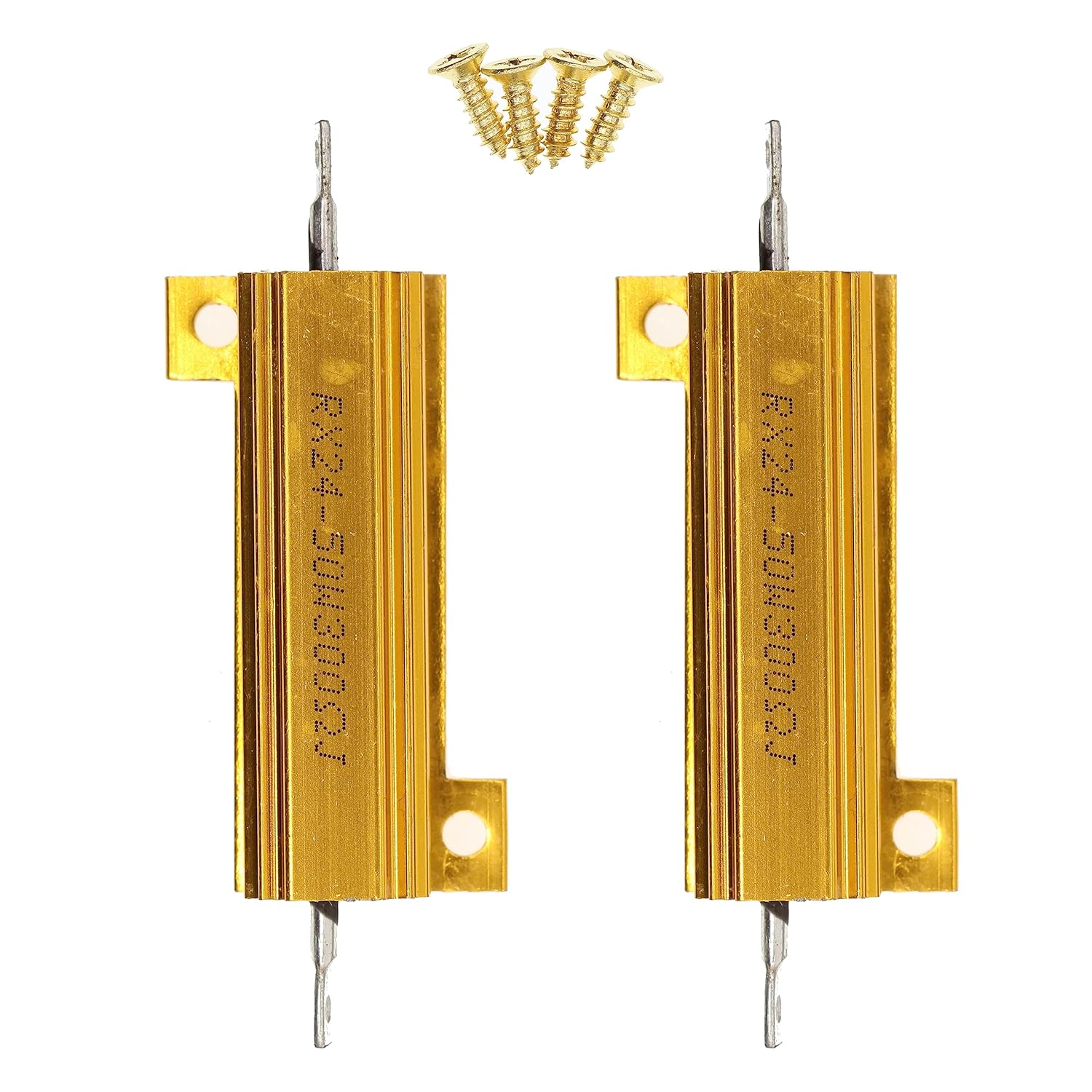 HUABAN 100W 1 Ohm High Power Aluminum Housed WireWound Resistor 2 Pieces with Screws - View 2 of 9