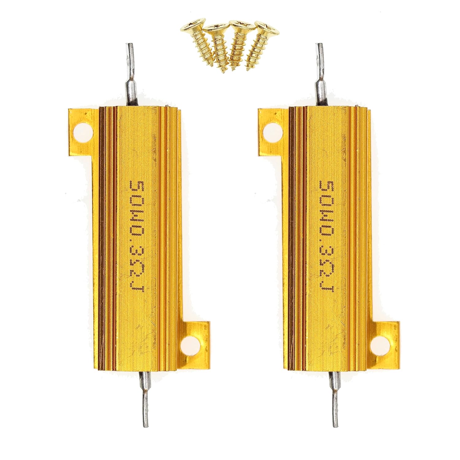 HUABAN 100W 1 Ohm High Power Aluminum Housed WireWound Resistor 2 Pieces with Screws - View 5 of 9