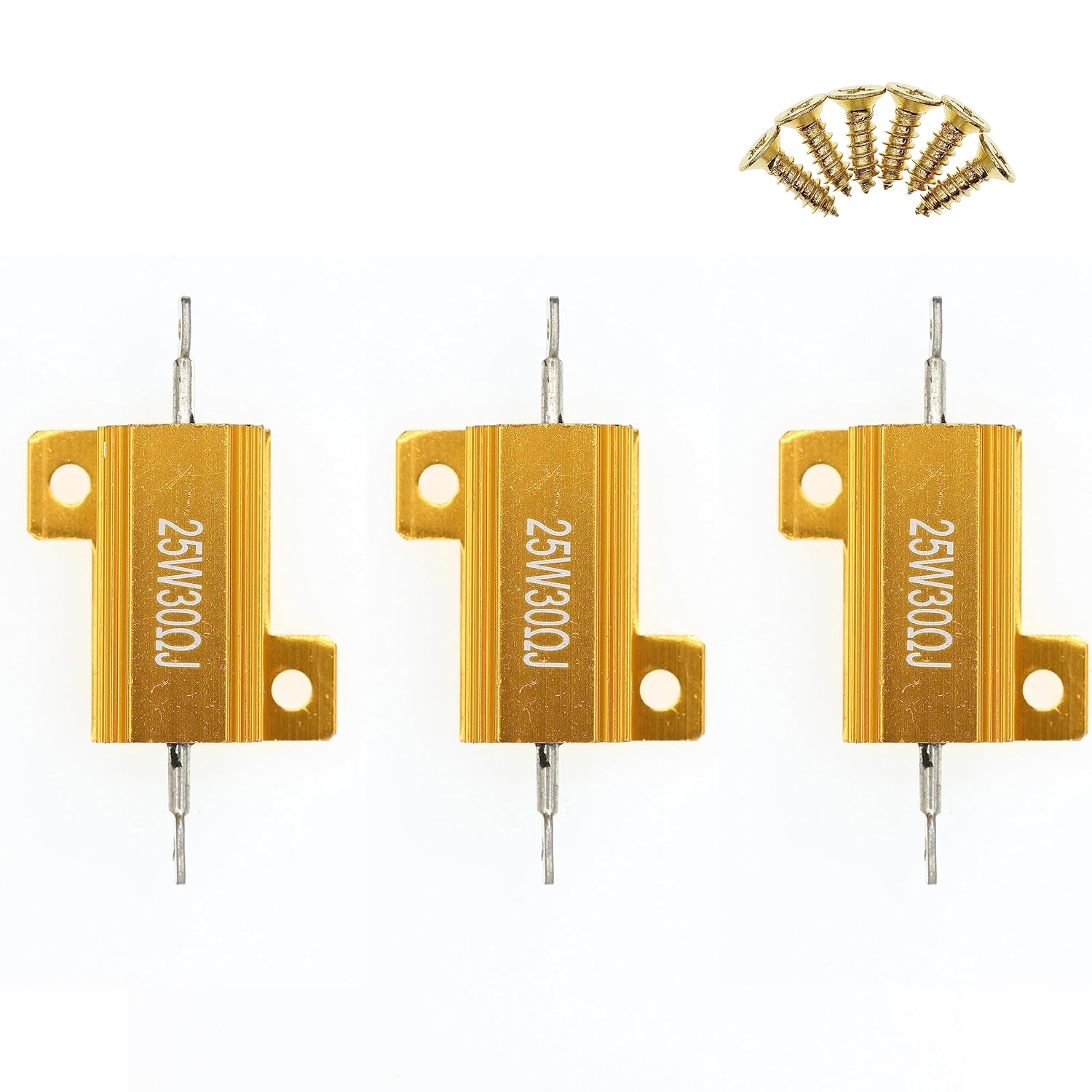 HUABAN 100W 1 Ohm High Power Aluminum Housed WireWound Resistor 2 Pieces with Screws - View 6 of 9