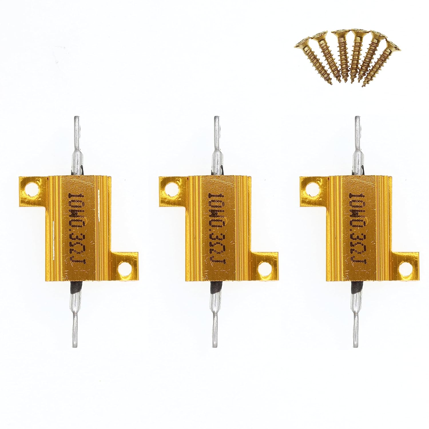 HUABAN 100W 1 Ohm High Power Aluminum Housed WireWound Resistor 2 Pieces with Screws - View 7 of 9