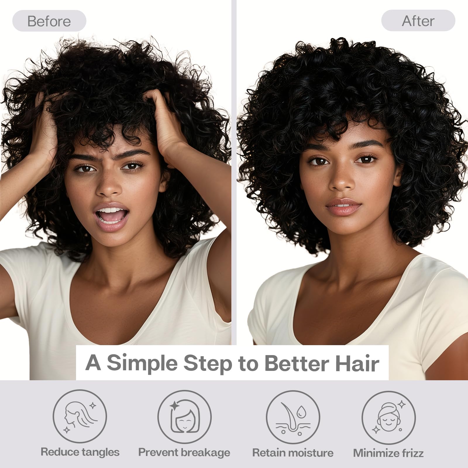 MR&HM MRHM Satin Pillowcase Set of 2 for Hair and Skin Queen Size 20x30 White Silky Pillow Covers with Envelope Closure - View 3 of 7