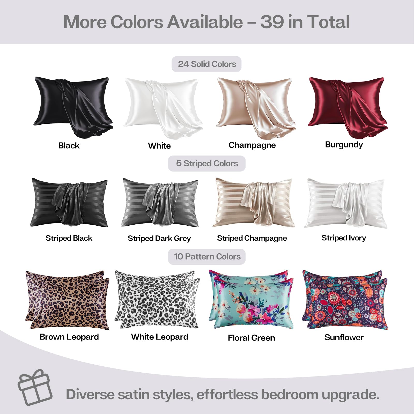 MR&HM MRHM Satin Pillowcase Set of 2 for Hair and Skin Queen Size 20x30 White Silky Pillow Covers with Envelope Closure - View 7 of 7