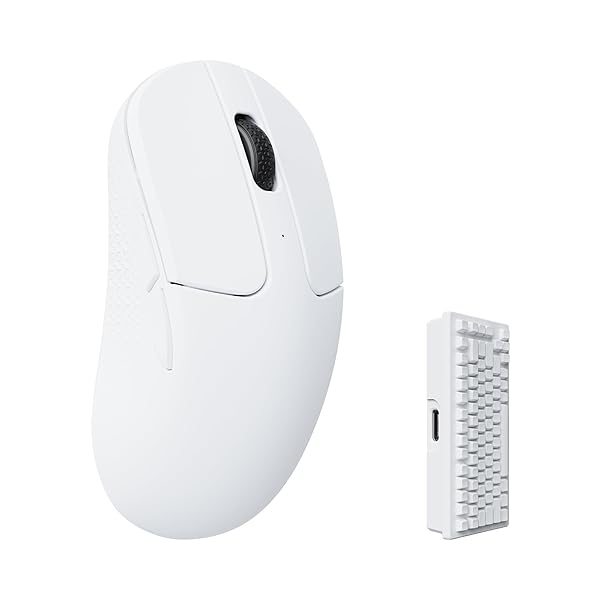 Keychron M3 Mini 4K Wireless Mouse: Ultra-Lightweight 55g, 26,000 DPI, Bluetooth 5.1 & Wired for Windows, Mac, Linux - White