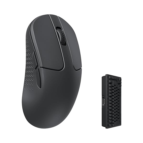 Keychron M3 Mini 4K Wireless Mouse: Ultra-Lightweight 55g, 26,000 DPI, Bluetooth 5.1 & Wired for Windows, Mac, Linux - Black