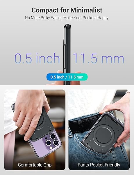 PROfezzion PROfezzion 2-in-1 MagSafe Wallet Stand: RFID Blocking Card Holder for iPhone 16, 15, 14, 13 Pro Max & Plus - View 5 of 9