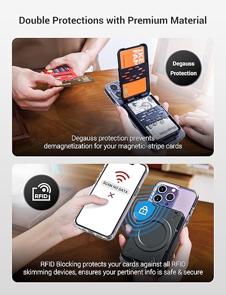 PROfezzion PROfezzion 2-in-1 MagSafe Wallet Stand: RFID Blocking Card Holder for iPhone 16, 15, 14, 13 Pro Max & Plus - View 7 of 9