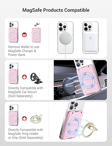 PROfezzion PROfezzion 2-in-1 MagSafe Wallet Stand: RFID Blocking Card Holder for iPhone 16, 15, 14, 13 Pro Max & Plus - View 8 of 9