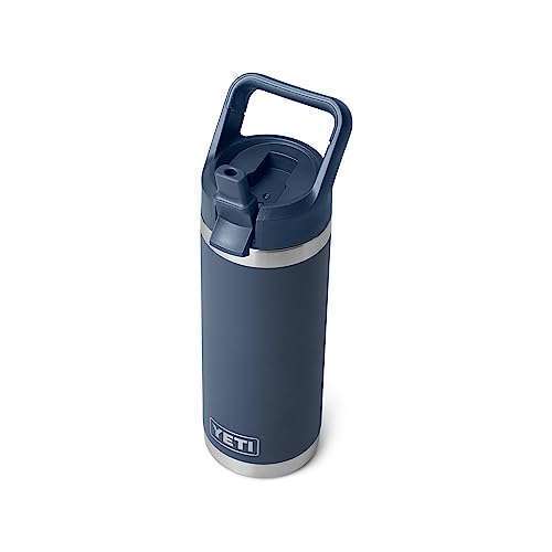 YETI YETI Rambler 18 oz Bottle - Vacuum Insulated Stainless Steel with Straw Cap in Navy | Durable & Stylish Hydration Solution