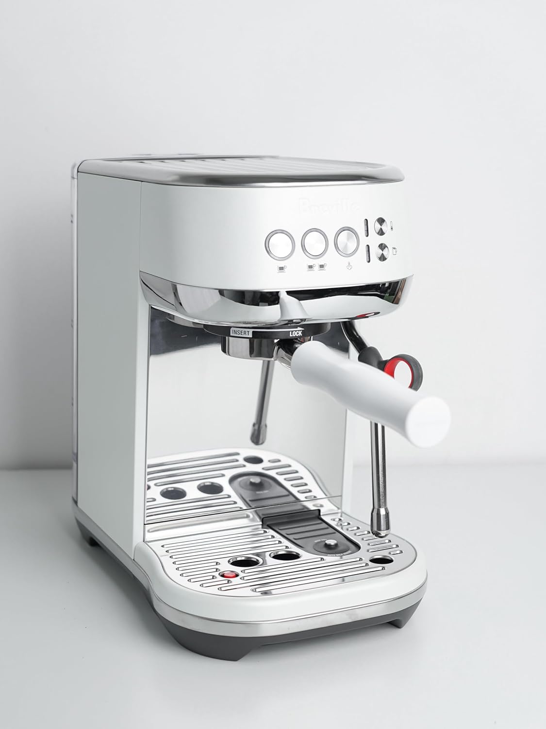 Normcore Normcore 54mm Bottomless Portafilter for Breville Sage Barista Express with 18g Filter Basket and Anodized Aluminum Handle in White - View 2 of 9