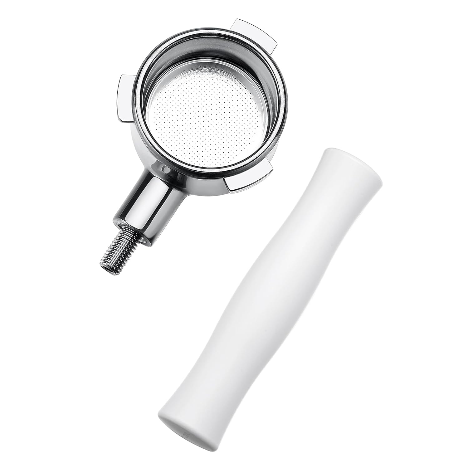 Normcore Normcore 54mm Bottomless Portafilter for Breville Sage Barista Express with 18g Filter Basket and Anodized Aluminum Handle in White - View 8 of 9