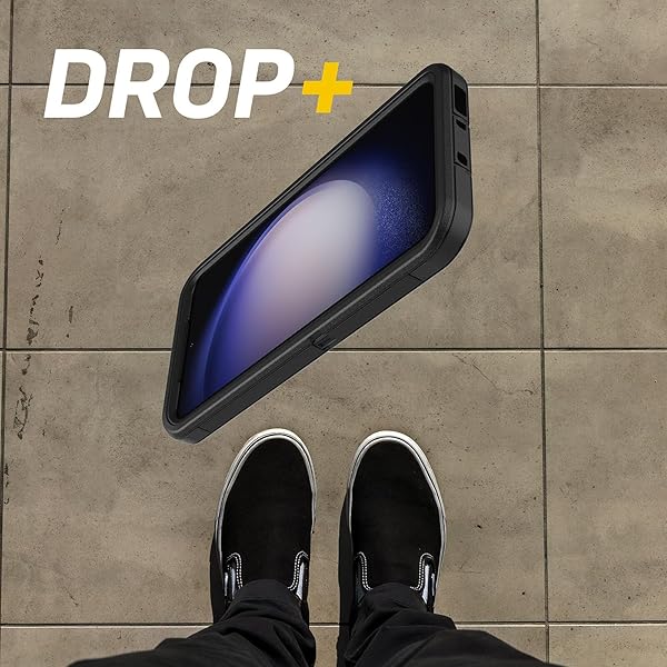 OtterBox OtterBox Galaxy S23 Defender Series Case Black Rugged Durable with Port Protection Holster Clip Kickstand Microbial Defense Non Retail Packaging - View 9 of 10