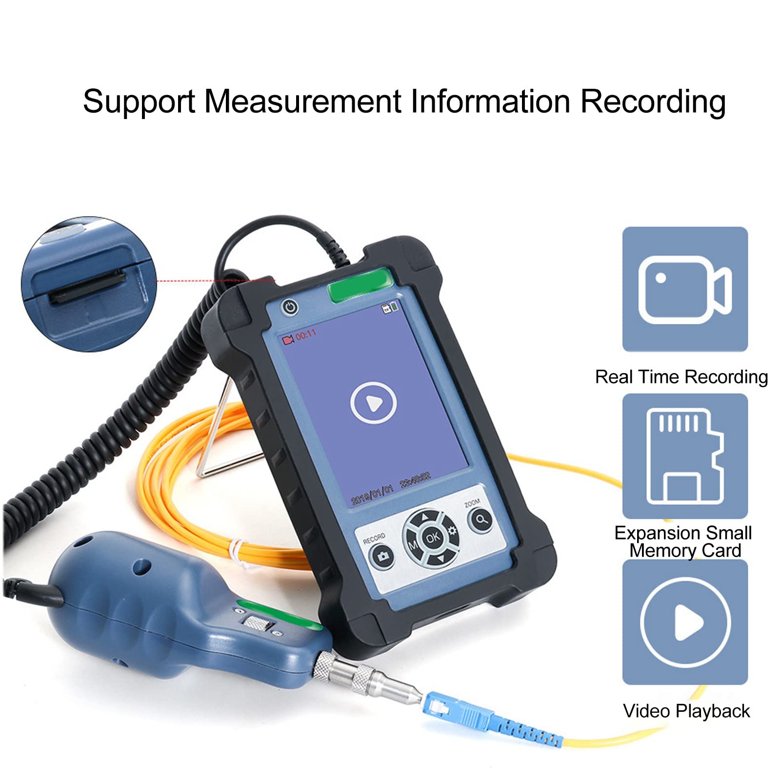 Marhynchus Marhynchus Handheld Fiber Microscope 400X Magnification Optical Fiber End Face Inspection Probe with 3.5in LCD Display - View 3 of 9