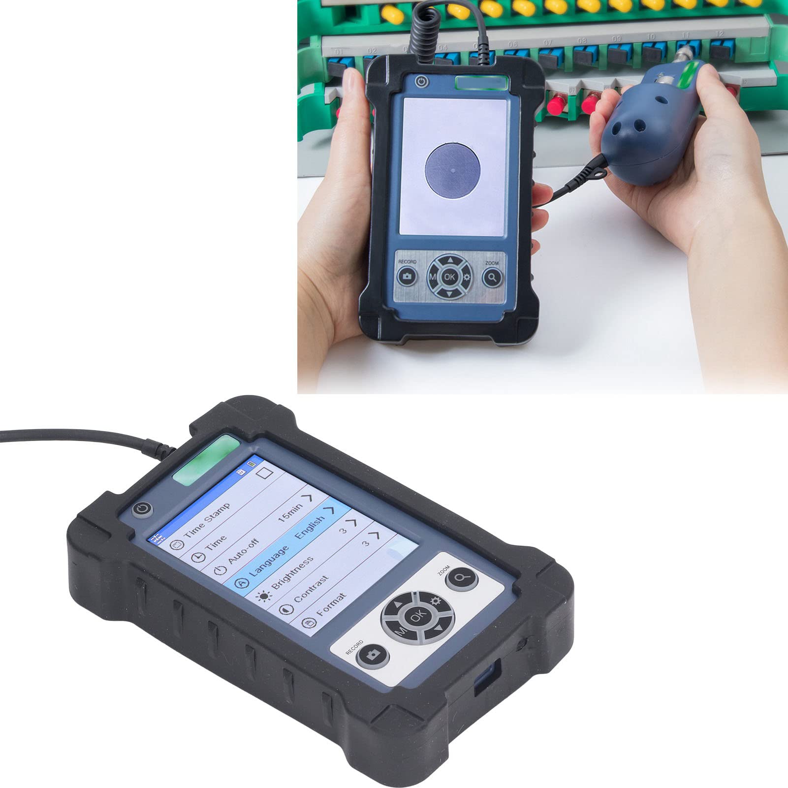 Marhynchus Marhynchus Handheld Fiber Microscope 400X Magnification Optical Fiber End Face Inspection Probe with 3.5in LCD Display - View 5 of 9