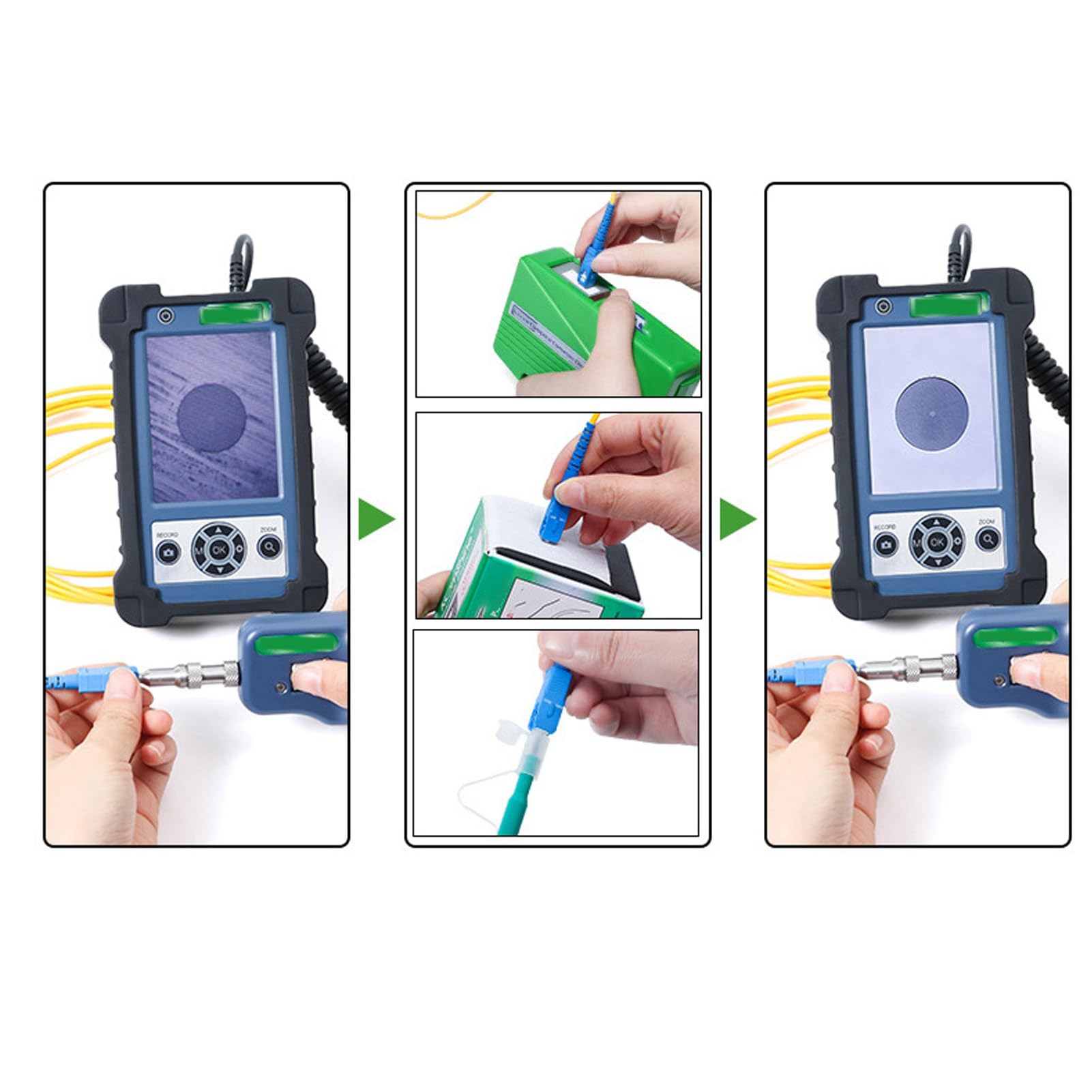Marhynchus Marhynchus Handheld Fiber Microscope 400X Magnification Optical Fiber End Face Inspection Probe with 3.5in LCD Display - View 7 of 9