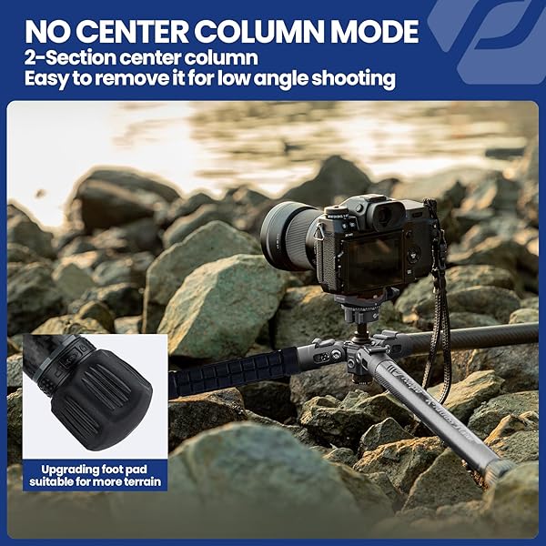 Fotopro Fotopro Carbon Fiber Tripod 1.7lbs Ultralight 62 Inch Portable Compact Travel Tripod for Camera DSLR Load up to 22lbs X-Aircross 3 Lite Grey - View 8 of 9