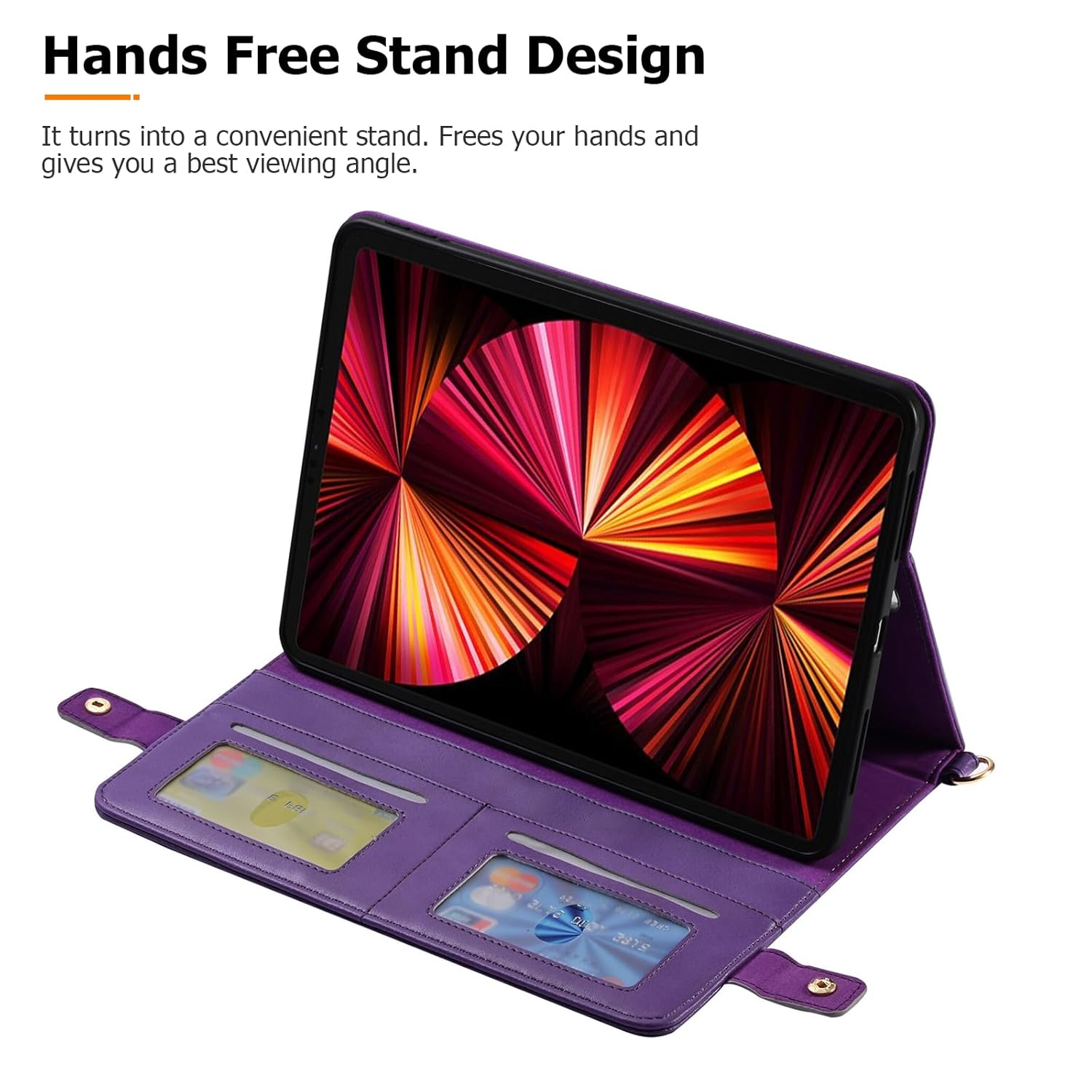 Dteck Dteck Galaxy Tab S10 Ultra Case Business PU Leather Folio Stand Protective Cover with S Pen Holder Card Slots Blue - View 3 of 8