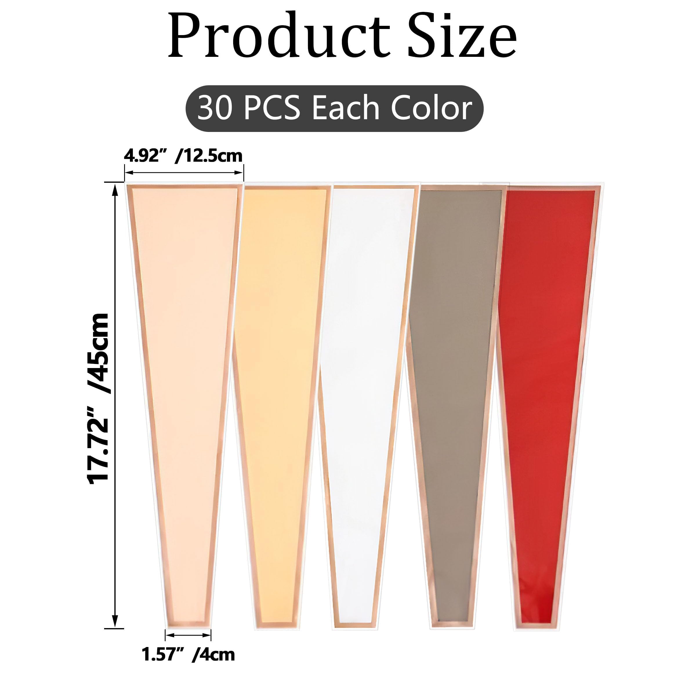 YHNTGB YHNTGB 150 Pcs Flower Sleeves Wrapping Bags for Rose Bouquets Gift Packaging in 5 Colors Ideal for Weddings Valentine's Day and Mother's Day - View 6 of 7