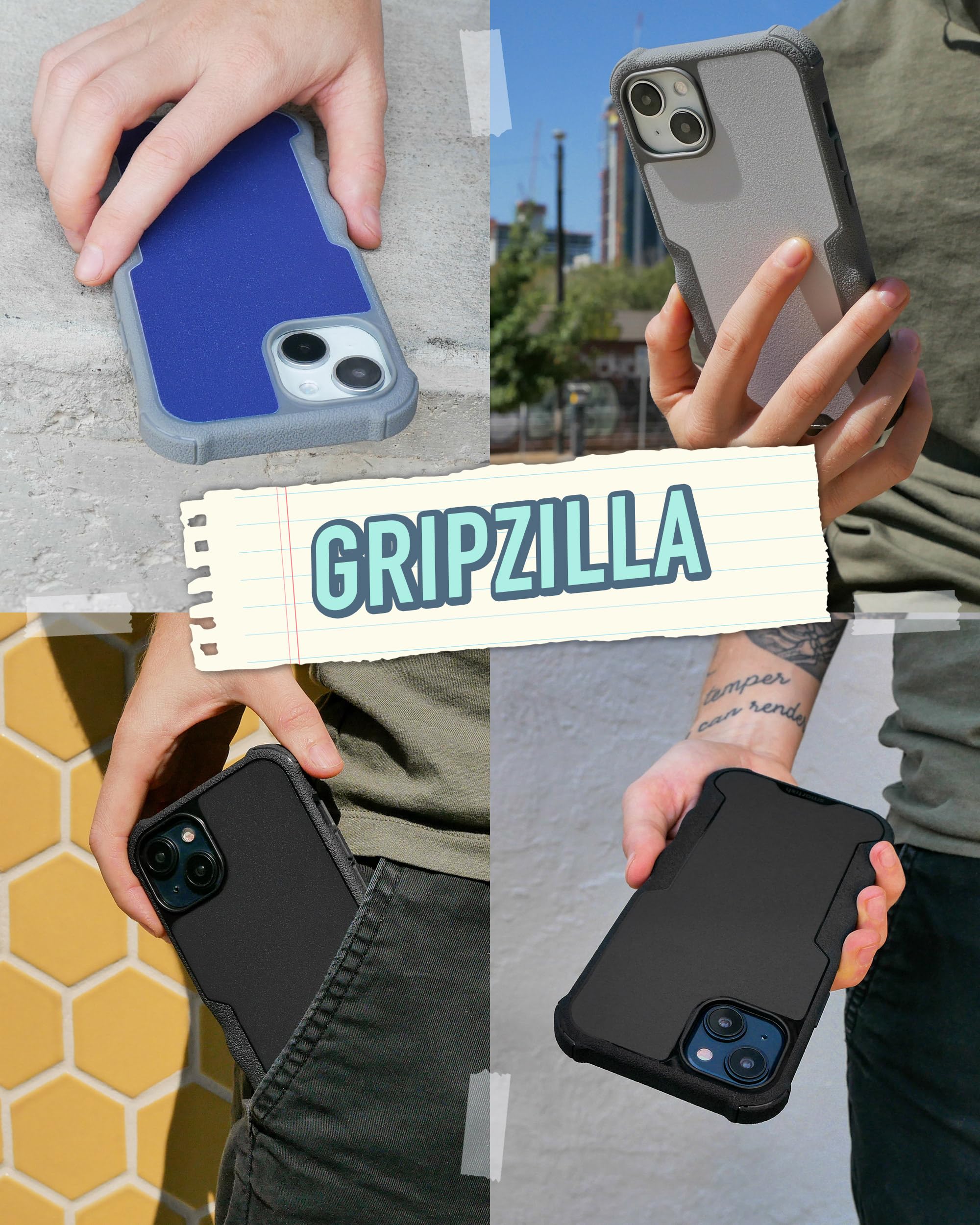 Smartish Smartish iPhone 15 Plus Protective Magnetic Case Gripzilla Compatible with MagSafe Rugged Tough Heavy Duty Cover Gray Area - View 6 of 9