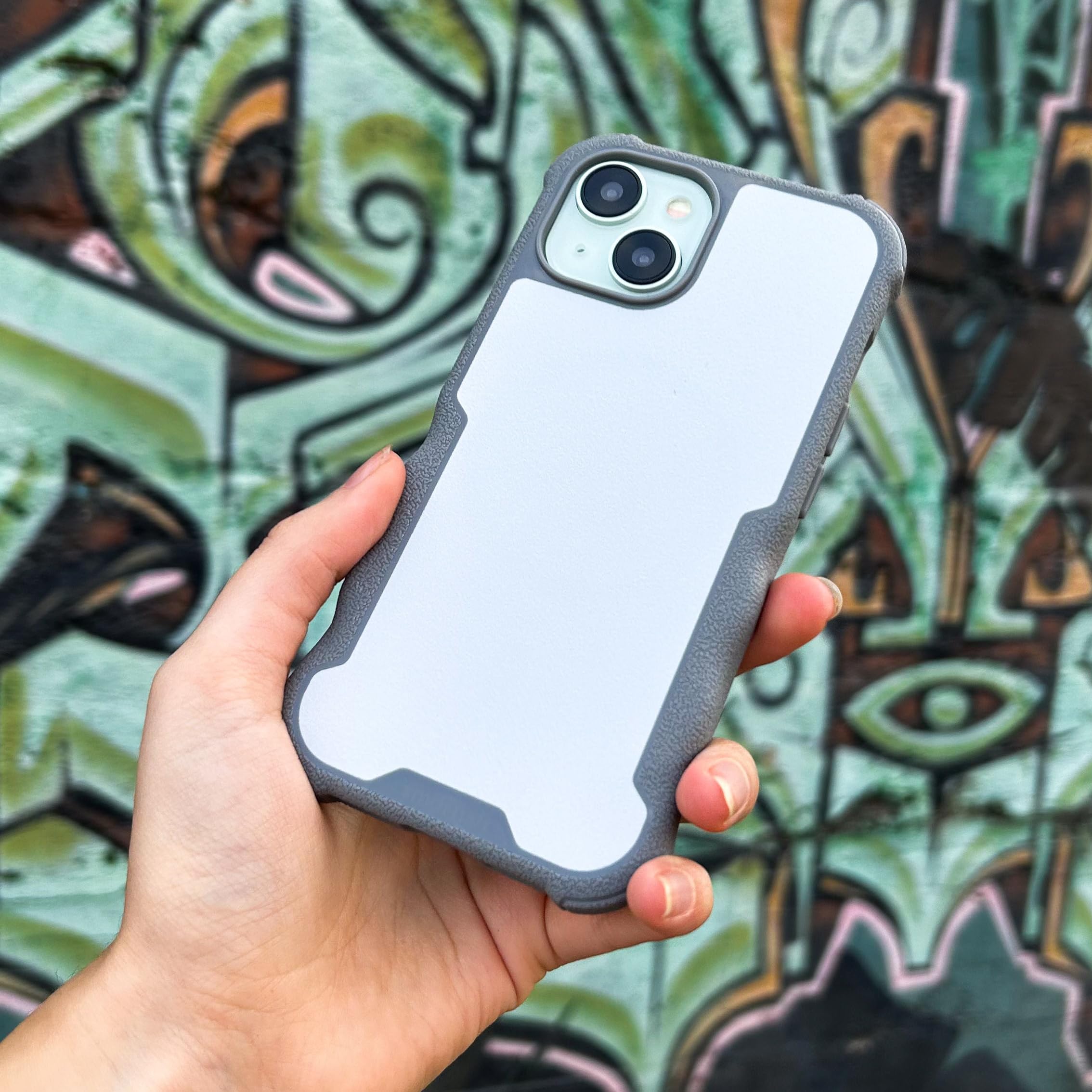 Smartish Smartish iPhone 15 Plus Protective Magnetic Case Gripzilla Compatible with MagSafe Rugged Tough Heavy Duty Cover Gray Area - View 7 of 9