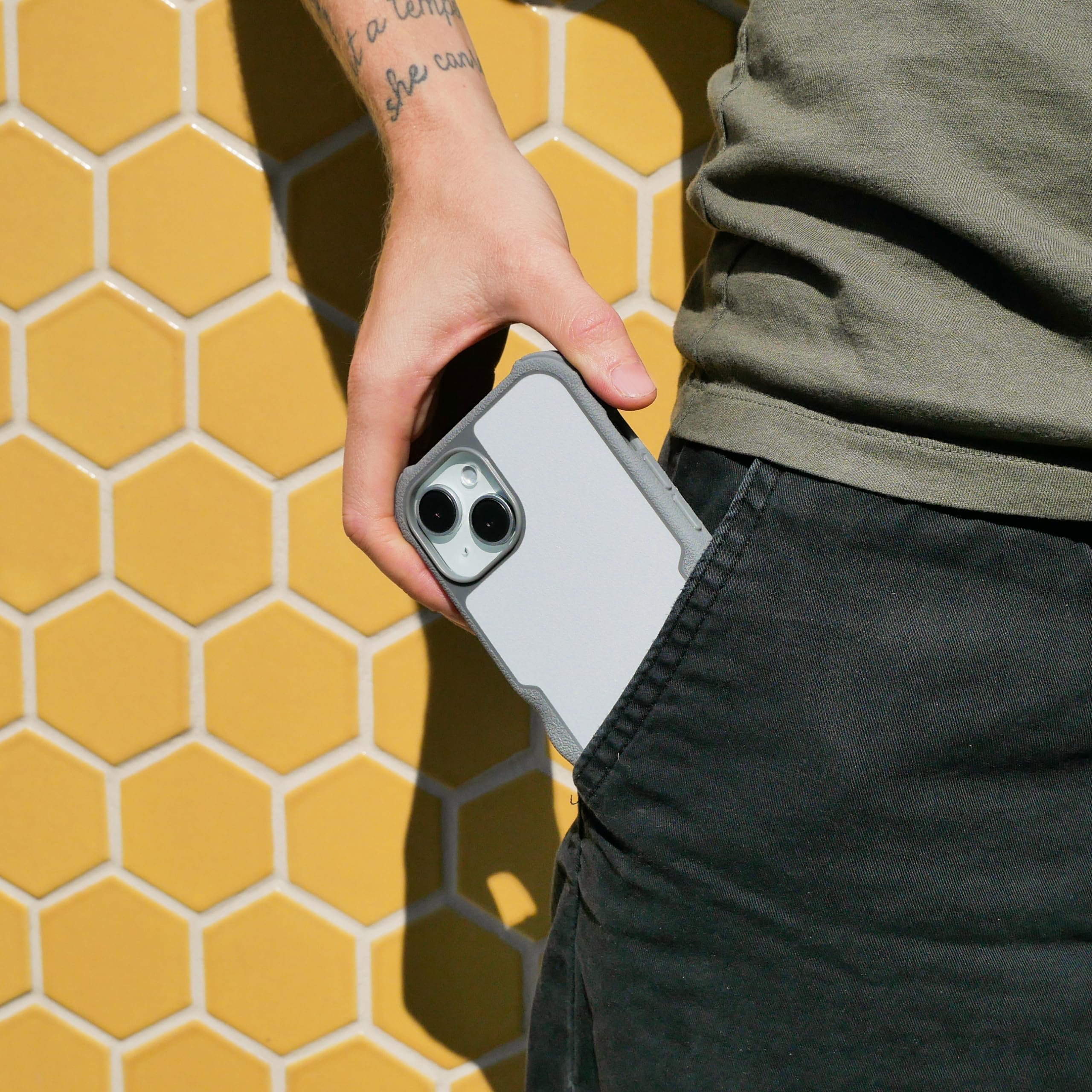 Smartish Smartish iPhone 15 Plus Protective Magnetic Case Gripzilla Compatible with MagSafe Rugged Tough Heavy Duty Cover Gray Area - View 8 of 9