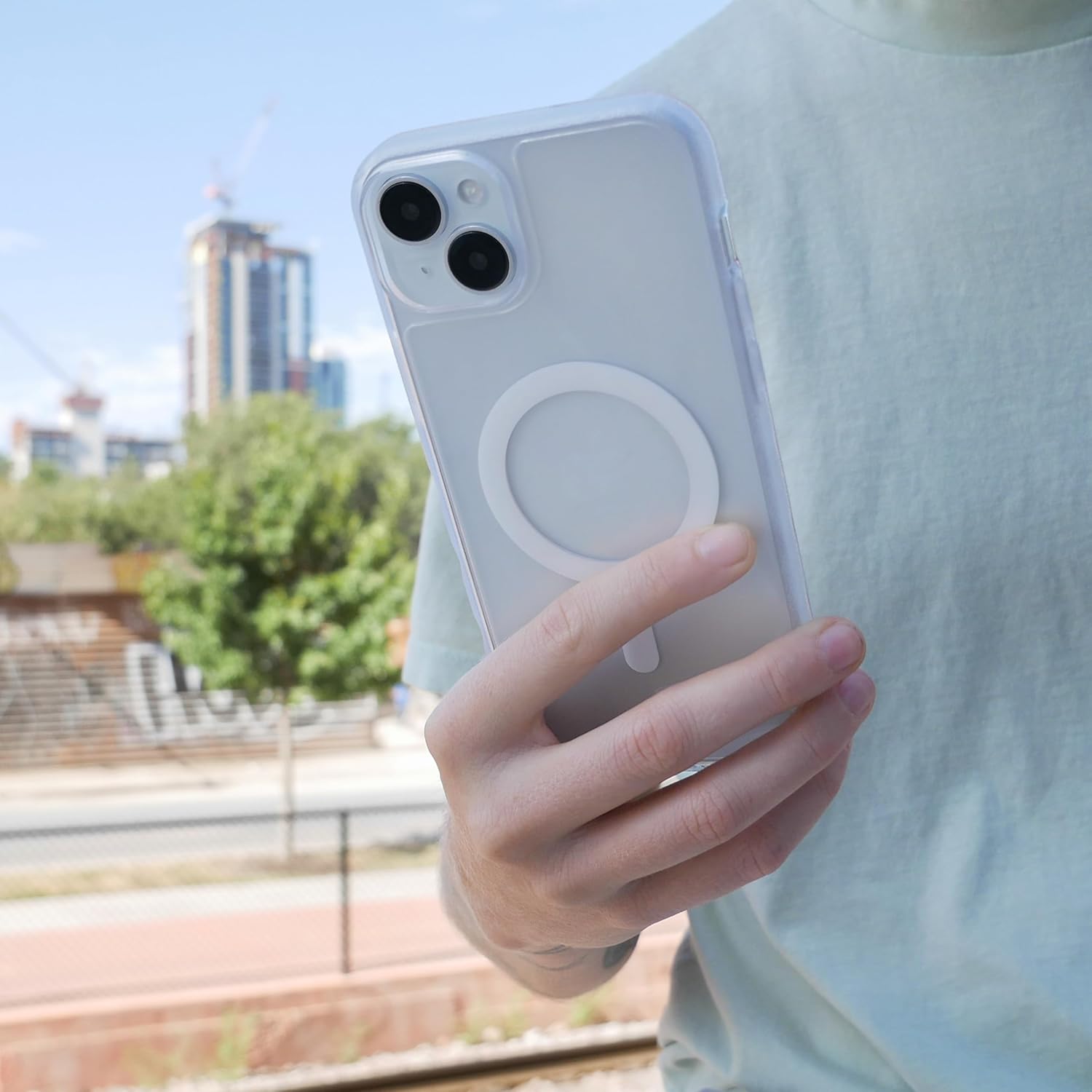 Smartish Smartish iPhone 15 Plus Magnetic Case Lightweight Protective Slim Grip Cover Compatible with MagSafe Clearly Clear - View 7 of 9