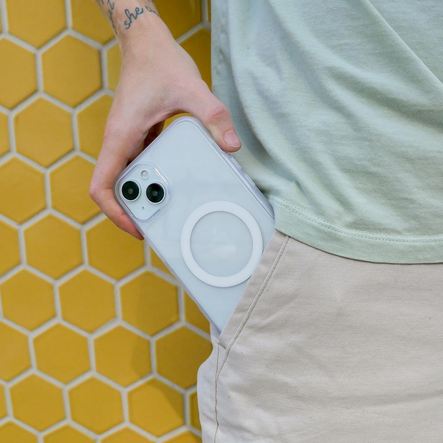 Smartish Smartish iPhone 15 Plus Magnetic Case Lightweight Protective Slim Grip Cover Compatible with MagSafe Clearly Clear - View 8 of 9