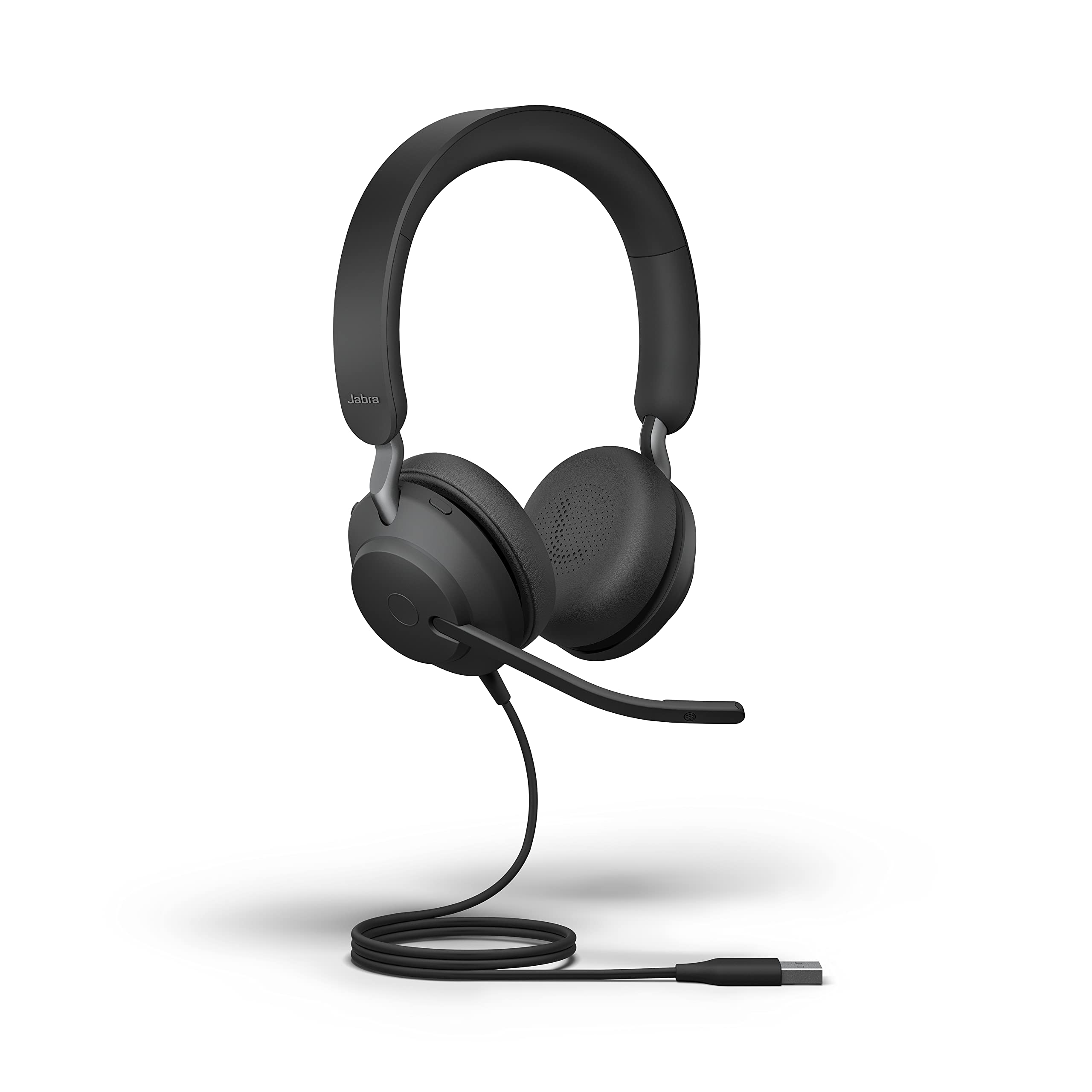 Jabra Evolve2 40 SE Wired Stereo Noise Cancelling Headset with 3 Mic Technology for Zoom and Google Meet Black