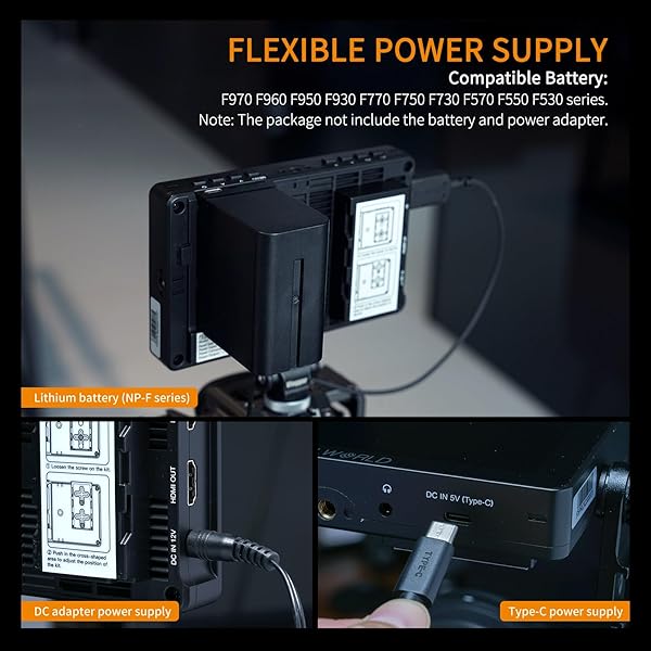 FEELWORLD "FEELWORLD F5 Prox 5.5" 1600nit DSLR Monitor: Touchscreen, 3D LUT, HDMI, & Power Kit for 4K Filmmaking" - View 10 of 11