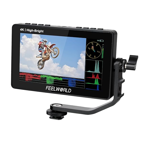 FEELWORLD "FEELWORLD F5 Prox 5.5" 1600nit DSLR Monitor: Touchscreen, 3D LUT, HDMI, & Power Kit for 4K Filmmaking" - View 2 of 11