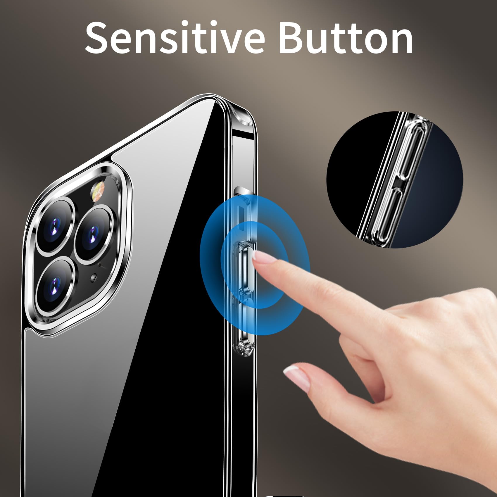 JJGoo JJGoo Clear Case for iPhone 15 Pro Transparent Shockproof Slim Anti-Scratch Hard PC Back Protective Cover Bumper - View 6 of 7