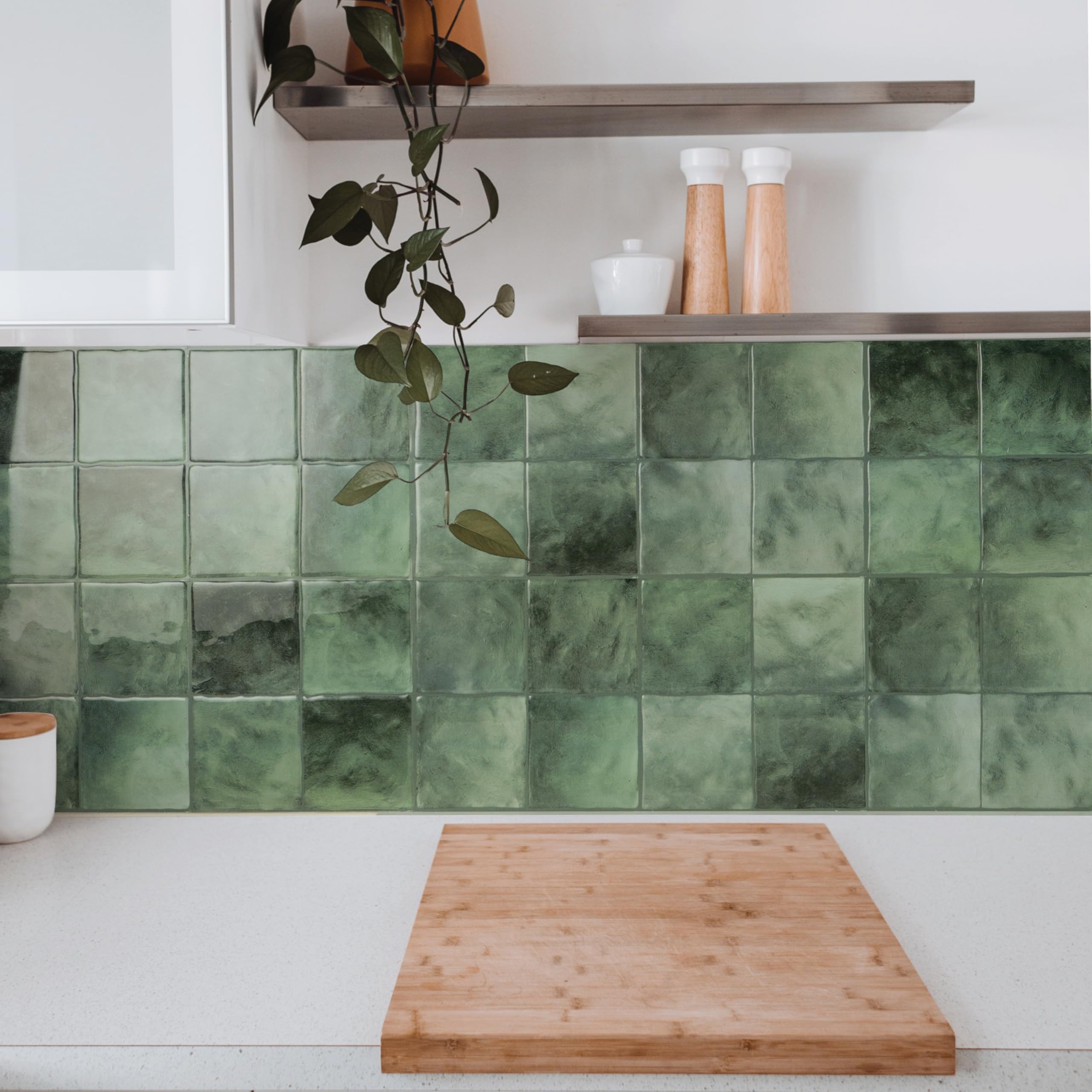 Smart Tiles SMART TILES Peel and Stick Backsplash 5 Sheets 9x9 3D Adhesive Tile for Kitchen Bathroom Wall Taza - View 2 of 6