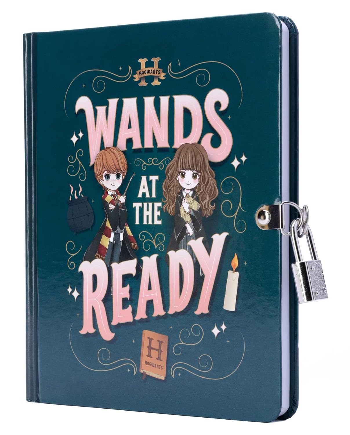 Insights Harry Potter Wands at the Ready Lock and Key Diary for Magical Adventures and Secret Notes - View 2 of 5