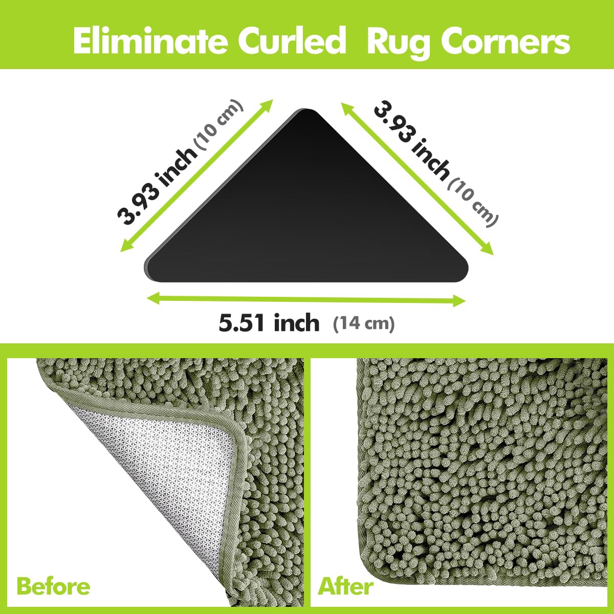 Honaoymd Honaoymd 12PCS Non Slip Rug Grippers for Hardwood Floors and Tile Easy Peel Off Black - View 5 of 7